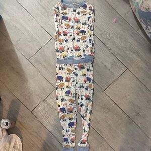 Little Sleepies Kids Pajama Set - Multicolor Vehicle Print